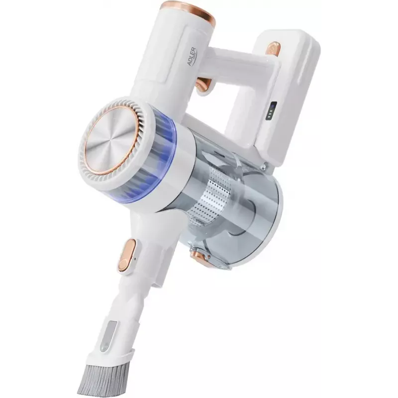 Juhtmeta püsttolmuimeja Adler AD 7079, harjadeta mootor, 9000 Pa, 2200 mAh, 0,4 L kottideta