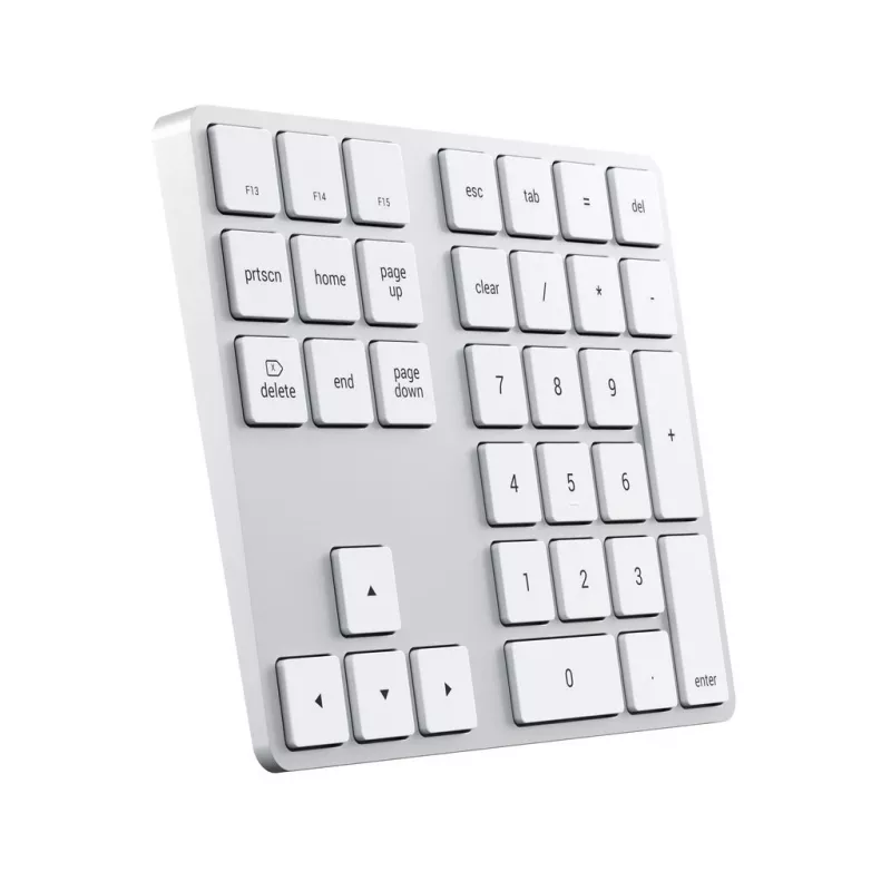 Numbriklaviatuur Satechi ST-XLABKS — Bluetooth, 33 klahvi, hõbedane, 124,7 g