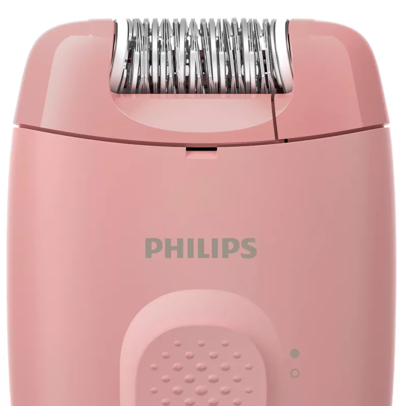Epilaator Philips BRE227/00 juhtmega roosa — massaažifunktsioon, vahelduvvoolutoide, puhastusharjaga