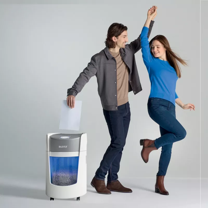 Leitz IQ OptiMax Small Office 350 Micro Cut paberipurustaja turvatase P5 22L - valge