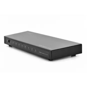 DIGITUS HDMI jaotur, 8 porti 1080p, 3D, HDMI High Speed, 2.25 GHz/225 MHz, metallkorpus, must