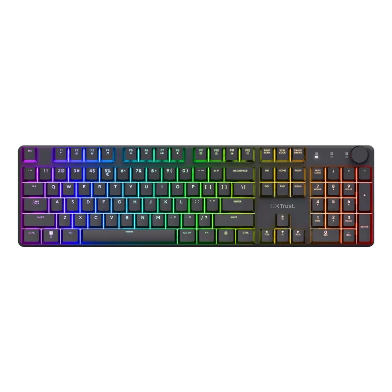 Trust GXT 868 Torix klaviatuur Mängimine USB + RF Wireless + Bluetooth QWERTY USA inglise Must