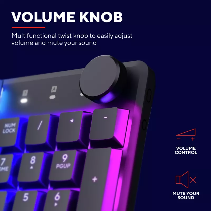 Trust GXT 868 Torix klaviatuur Mängimine USB + RF Wireless + Bluetooth QWERTY USA inglise Must