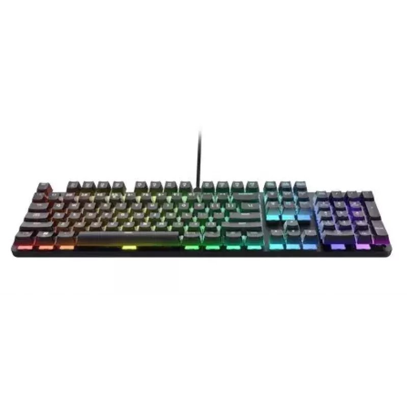Juhtmega mänguklaviatuur TRUST GXT 871 Zora — täissuuruses QWERTY US, RGB, N-key rollover, 104 klahvi, alumiinium, USB-A, 1,8 m