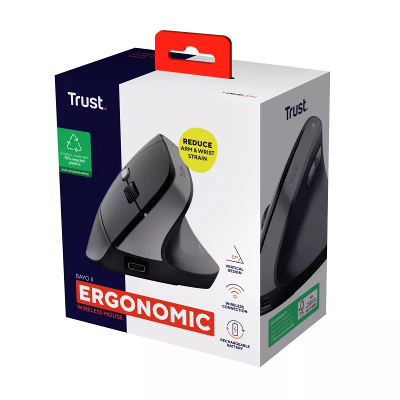 Trust Bayo II hiir Medical paremakäeline RF Wireless optiline 2400 DPI
