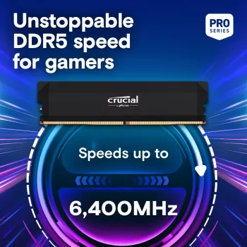 MICRON / CRUCIAL Mälu - Crucial Pro - DDR5-6000 UDIMM - OC Gaming - 64GB komplekt (32GBx2) - Must