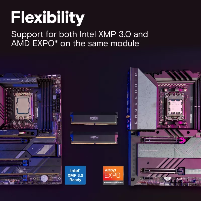 MICRON / CRUCIAL Mälu - Crucial Pro - DDR5-6000 UDIMM - OC Gaming - 64GB komplekt (32GBx2) - Must