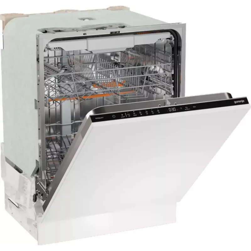 Sisseehitatud nõudepesumasin Gorenje GV16D5 — 16 komplekti, 44 dB, roostevaba teras, 7 temperatuuriseadet