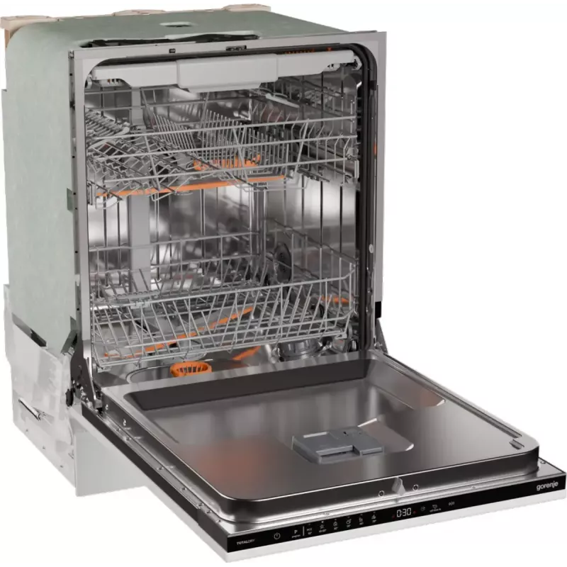 Sisseehitatud nõudepesumasin Gorenje GV16D5 — 16 komplekti, 44 dB, roostevaba teras, 7 temperatuuriseadet
