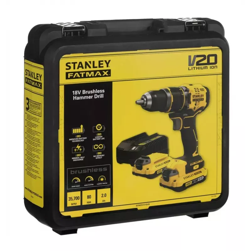 Stanley FATMAX SFMCD721D2K akutrell 18 V, 2 akut à 2,0 Ah, koos kohvriga