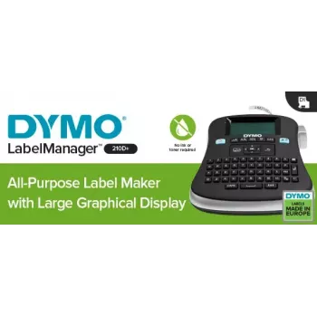 DYMO LabelManager lauaetiketivalmistaja | 210D+ universaalne kaasaskantav etiketivalmistajaLihtne kasutadaÜhe puutega nutiklahvidQWERTY klaviatuurSuur ekraanKodu- ja kontorikorralduseks (EL pistik)