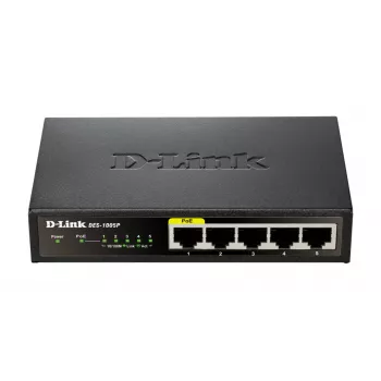 D-Link DES-1005P haldamata L2 Fast Ethernet (10/100) Toide üle Etherneti (PoE) Must