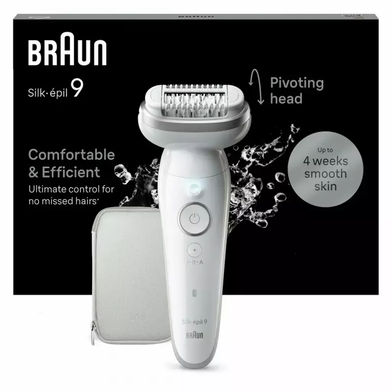 Epilaator Braun Silk-épil 9 9-011 40 pintsetti hõbedane valge