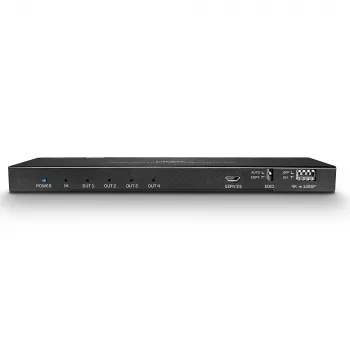 Lindy 4 pordiga HDMI 18G splitter heli ja vähendamisfunktsiooniga