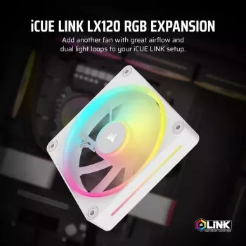 Fan Corsair iCUE LINK LX120 RGB 12 cm Valge 400-2400 RPM