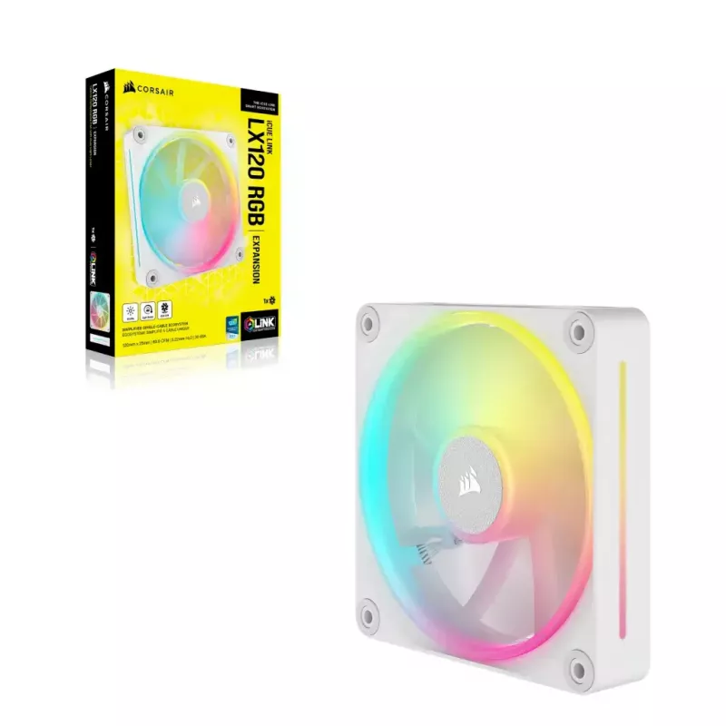Fan Corsair iCUE LINK LX120 RGB 12 cm Valge 400-2400 RPM