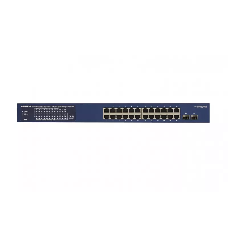 NETGEAR GS724TP-300EUS võrgulüliti, hallatav L2/L3/L4, Gigabit Ethernet (10/100/1000), Power over Ethernet (PoE), sinine