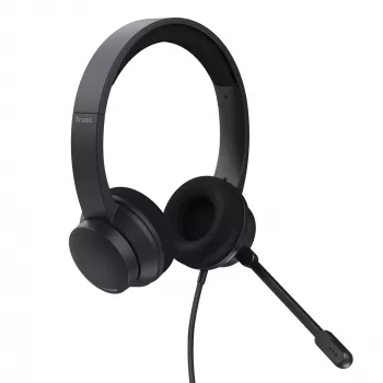 Trust HS-260 peakomplekt, juhtmega, kaelarihm, kontorile / kõnekeskusele, USB Type-A, must