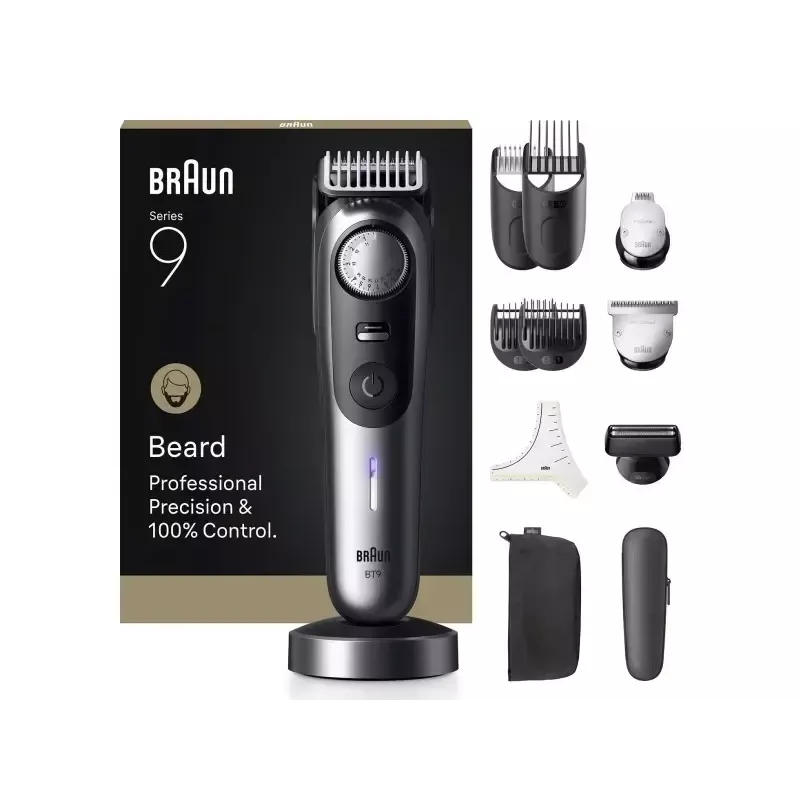 Braun BeardTrimmer 9 BT9560 Aku 52 2 cm Märg ja kuiv Must, Hall