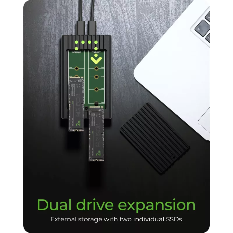 ICY BOX IB-2817MCL-C31 SSD-korpus Must M.2 USB-toitega