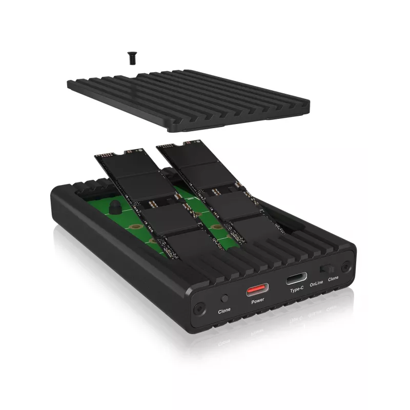 ICY BOX IB-2817MCL-C31 SSD-korpus Must M.2 USB-toitega