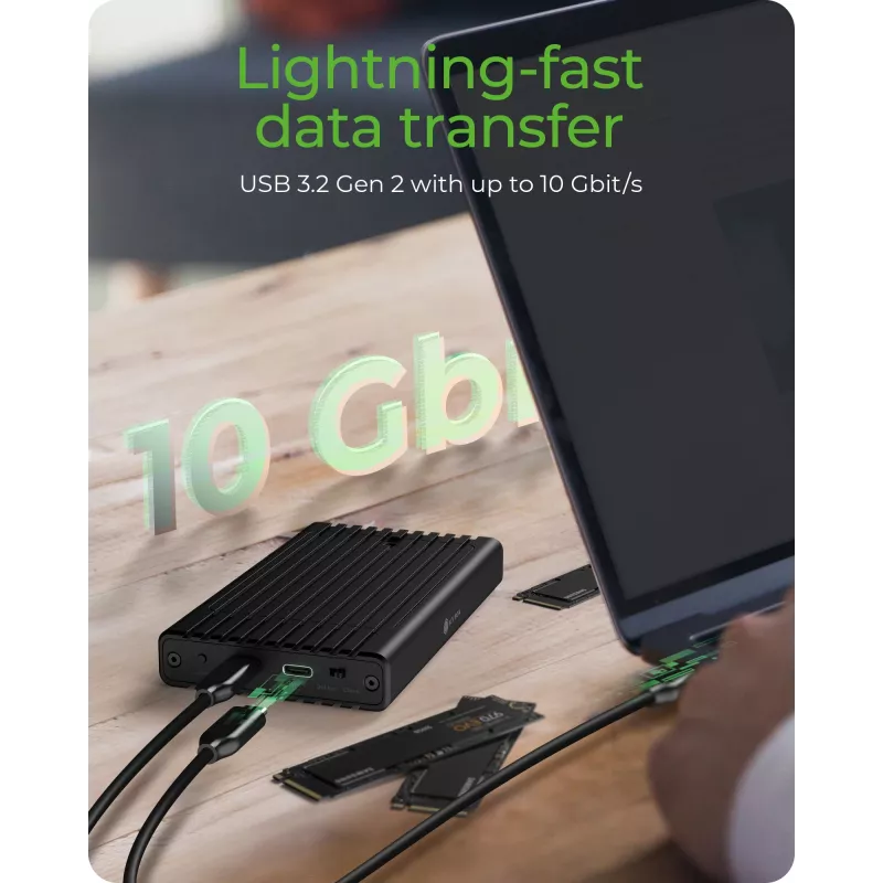 ICY BOX IB-2817MCL-C31 SSD-korpus Must M.2 USB-toitega