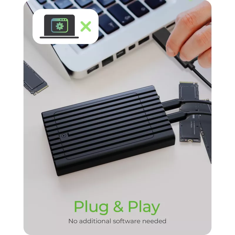 ICY BOX IB-2817MCL-C31 SSD-korpus Must M.2 USB-toitega