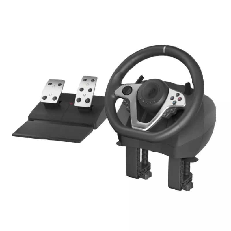 GENESIS Seaborg 400 Must, Silver USB rool + pedaalid Nintendo Switch, PC, PlayStation 4, Playstation 3, Xbox 360, Xbox One, Xbox One S, Xbox One X