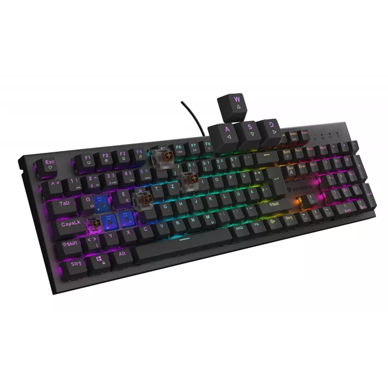 GENESIS Thor 303 klaviatuur mängimiseks USB QWERTZ Saksa must mehaaniline RGB