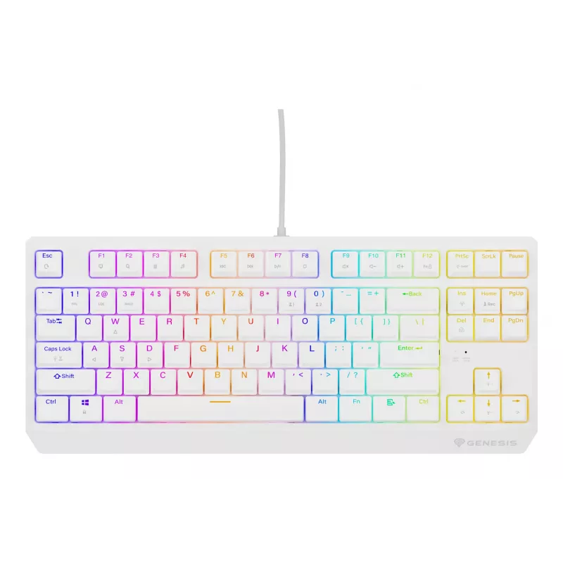 GENESIS Thor 230 TKL klaviatuur Mängimine USB QWERTY USA inglise Valge