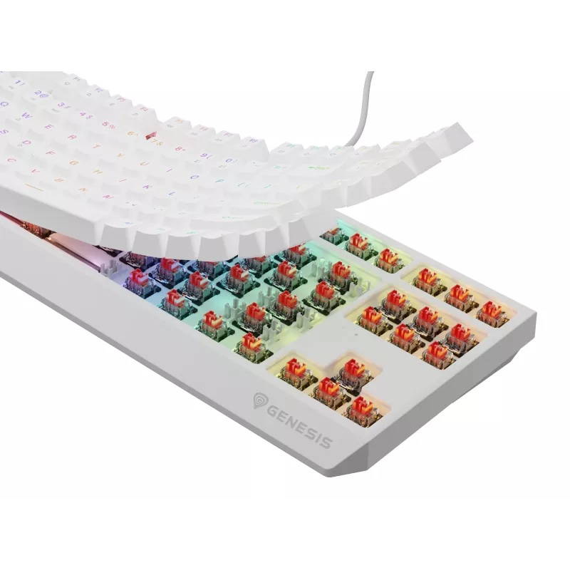 GENESIS Thor 230 TKL klaviatuur Mängimine USB QWERTY USA inglise Valge