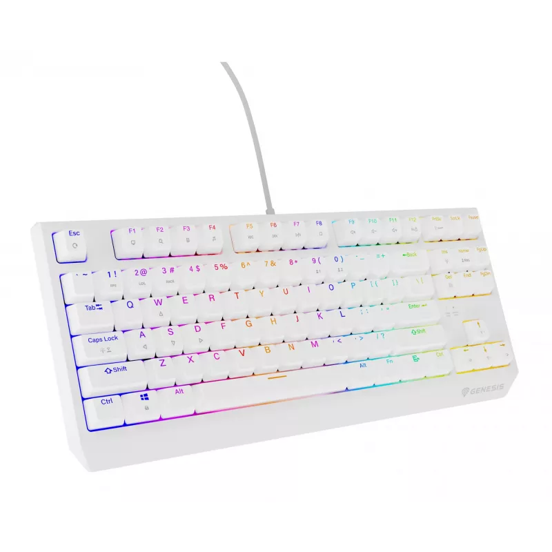 GENESIS Thor 230 TKL klaviatuur Mängimine USB QWERTY USA inglise Valge