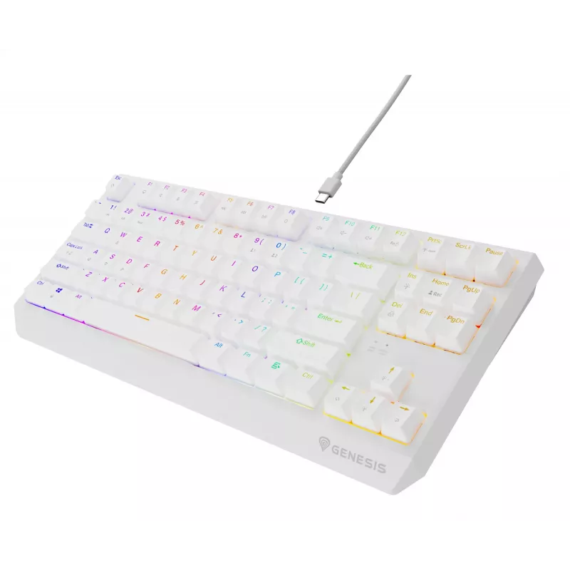 GENESIS Thor 230 TKL klaviatuur Mängimine USB QWERTY USA inglise Valge