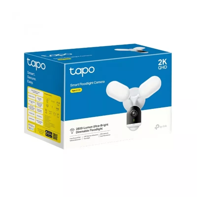 TP-Link Smart Floodlight Valve, IP turvakaamera, väli, juhtmega ja juhtmevaba, 2800 lm, 5000 K, sein