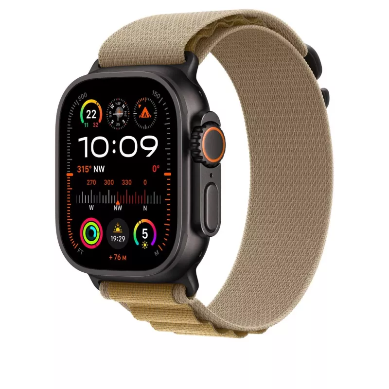APPLE 49 mm Tan Alpine Loop - Small - Musta titaanviimistlus