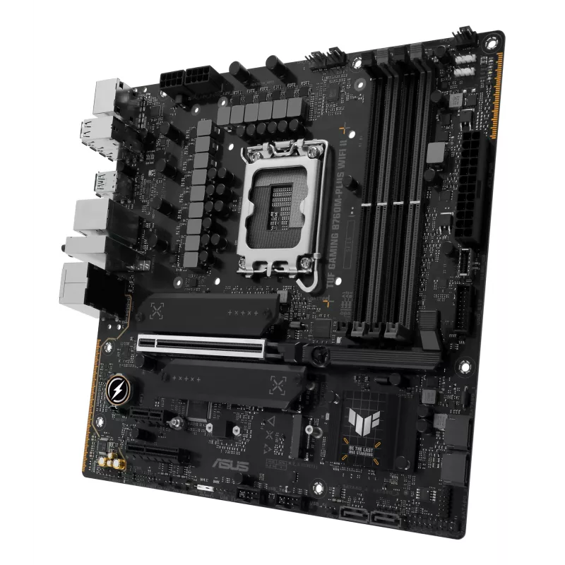 Emaplaat ASUS TUF GAMING B760M-PLUS WIFI II — Intel B760, LGA 1700, micro ATX, DDR5, 4 DIMM, Wi‑Fi 6E, 2.5 Gb LAN