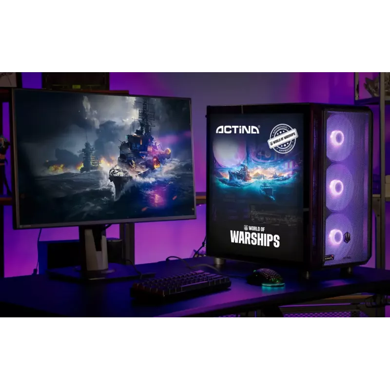 Töölaudarvuti ActiveJet MIDI Tower AMD Ryzen 7 9700X, 32GB DDR5 6000MHz, 1TB SSD, Radeon RX 9060 XT 16GB, Windows 11 Pro, 850W, must