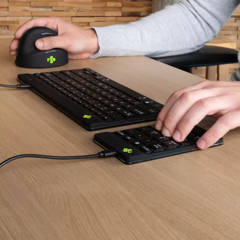 R-Go Tools Numpad Break numbriklaviatuur, ergonoomiline numbriklahvistik koos pausitarkvaraga, juhtmega, must