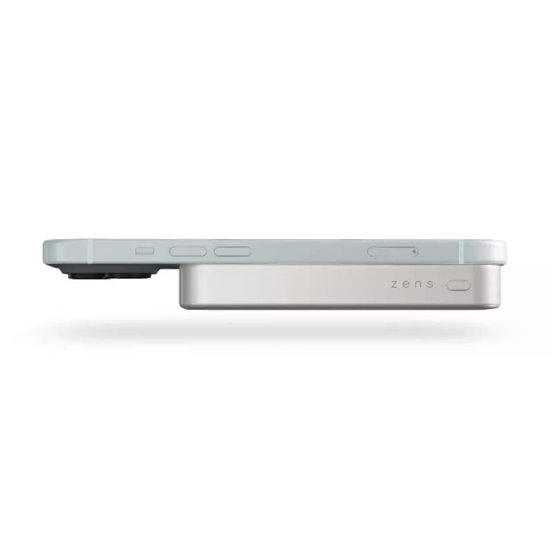 ZENS Powerbank õhuke Qi2 Al 10000mah Valge