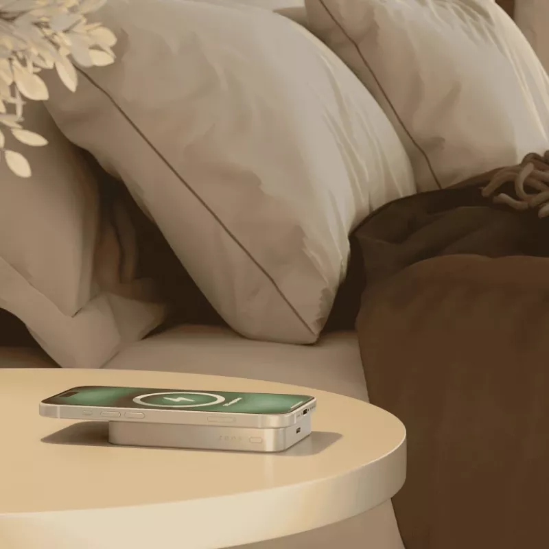 ZENS Powerbank õhuke Qi2 Al 10000mah Valge