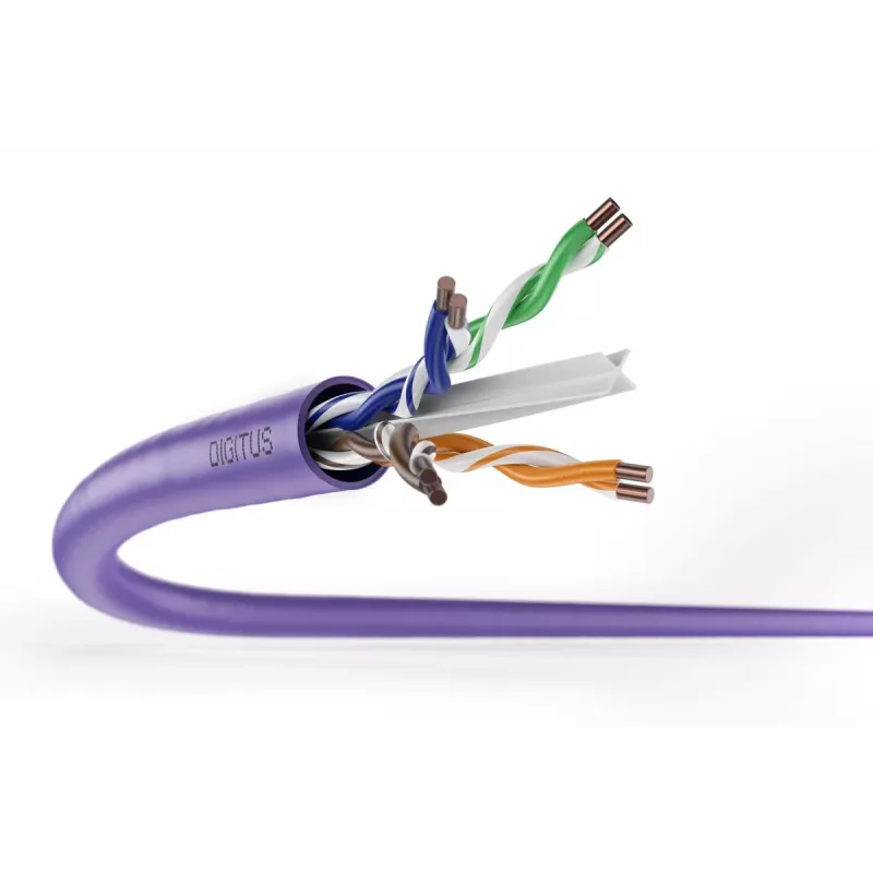 DIGITUS paigalduskaabel - CAT6 - U/UTP - B2ca - 100m - Violetne