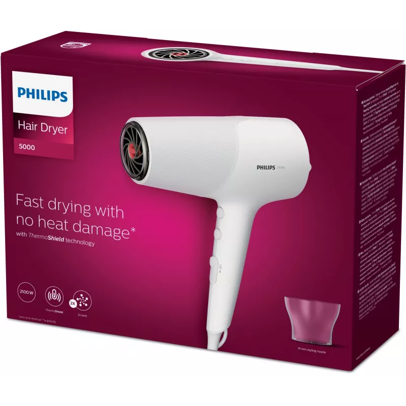 Philips 5000. seeria BHD500/00 föön 2100 W Valge