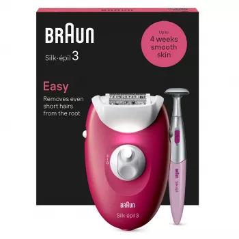 Epilator Braun Silk-épil 3 SE3-202, 20 pintsetti, vahelduvvoolutoide, Berry