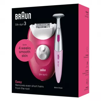 Epilator Braun Silk-épil 3 SE3-202, 20 pintsetti, vahelduvvoolutoide, Berry
