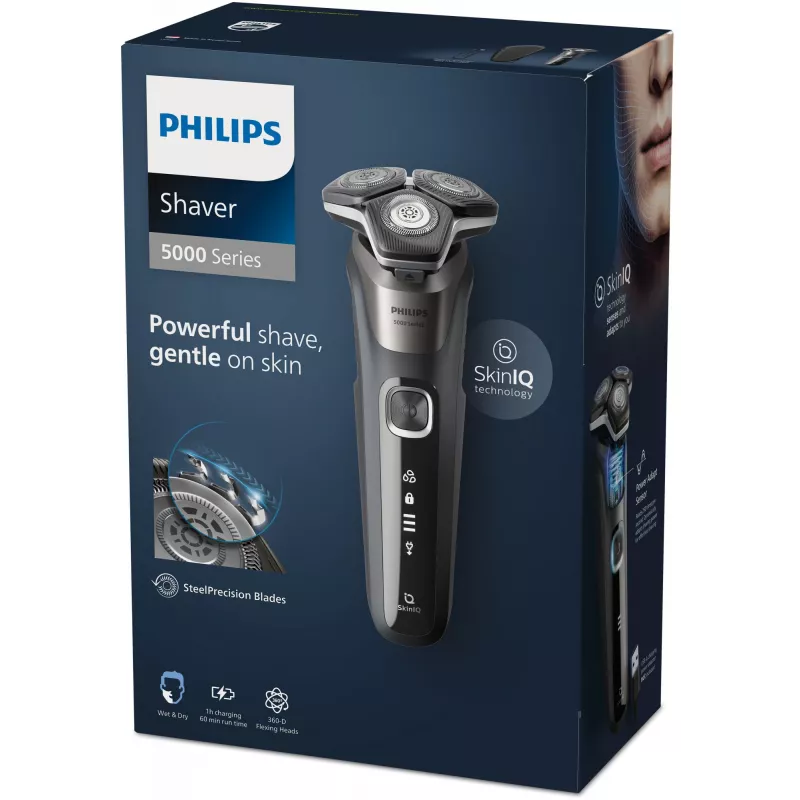 Philips SHAVER Series 5000 S5887/30 meeste pardel, rotatsioonpardel, must, hall