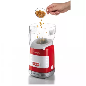Ariete 2956, Pop Corn Party Time, popkornimasin, puhub 60g maisi popkorniks 2 minutiga kuuma õhuga, rasvavaba, 1000 vatti, punane