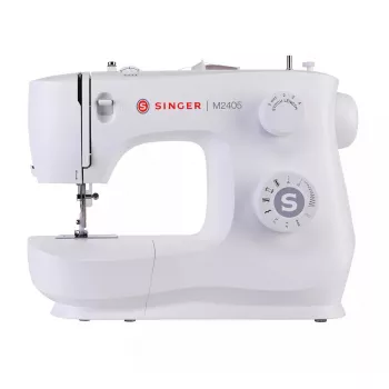 Poolautomaatne õmblusmasin SINGER M2405 — mehaaniline, 11 programmi, 8 pistemustrit, 70W, valge