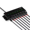 Lindy 7-pordine USB 2.0 metalljaotur, USB 2.0 Type-B, USB 2.0, 480 Mbit/s, must, metall, 1,8 m