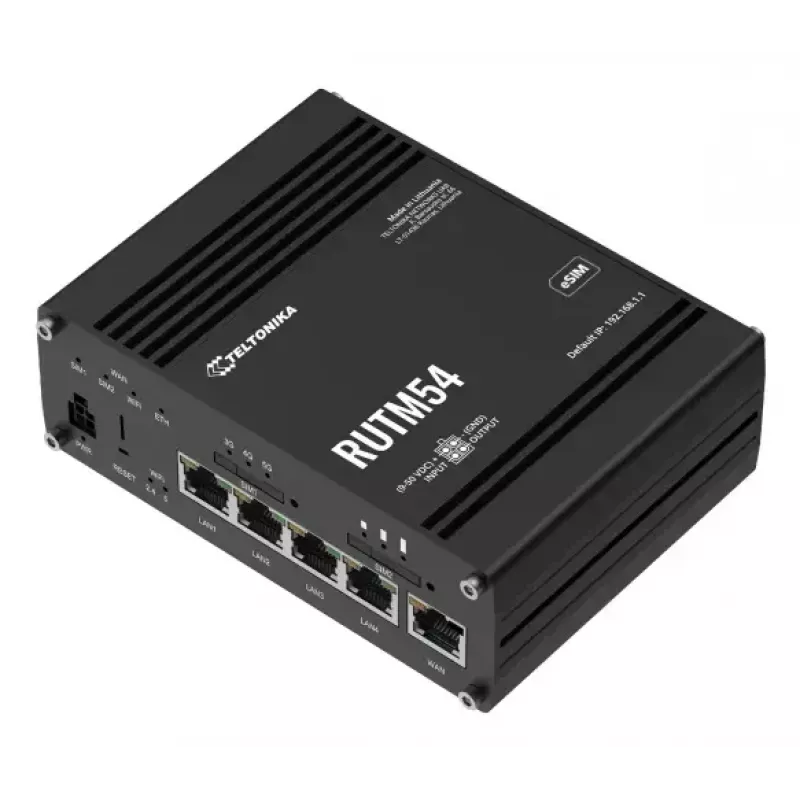 Traadita ruuter Teltonika RUTM54 Gigabit Ethernet kaheriba 5G must
