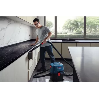 Silindertolmuimeja Bosch GAS 15 PS Professional — kuivpuhastus, 1100 W, 15 L tolmukott, 8 L vedelikumahuti, 270 mbar